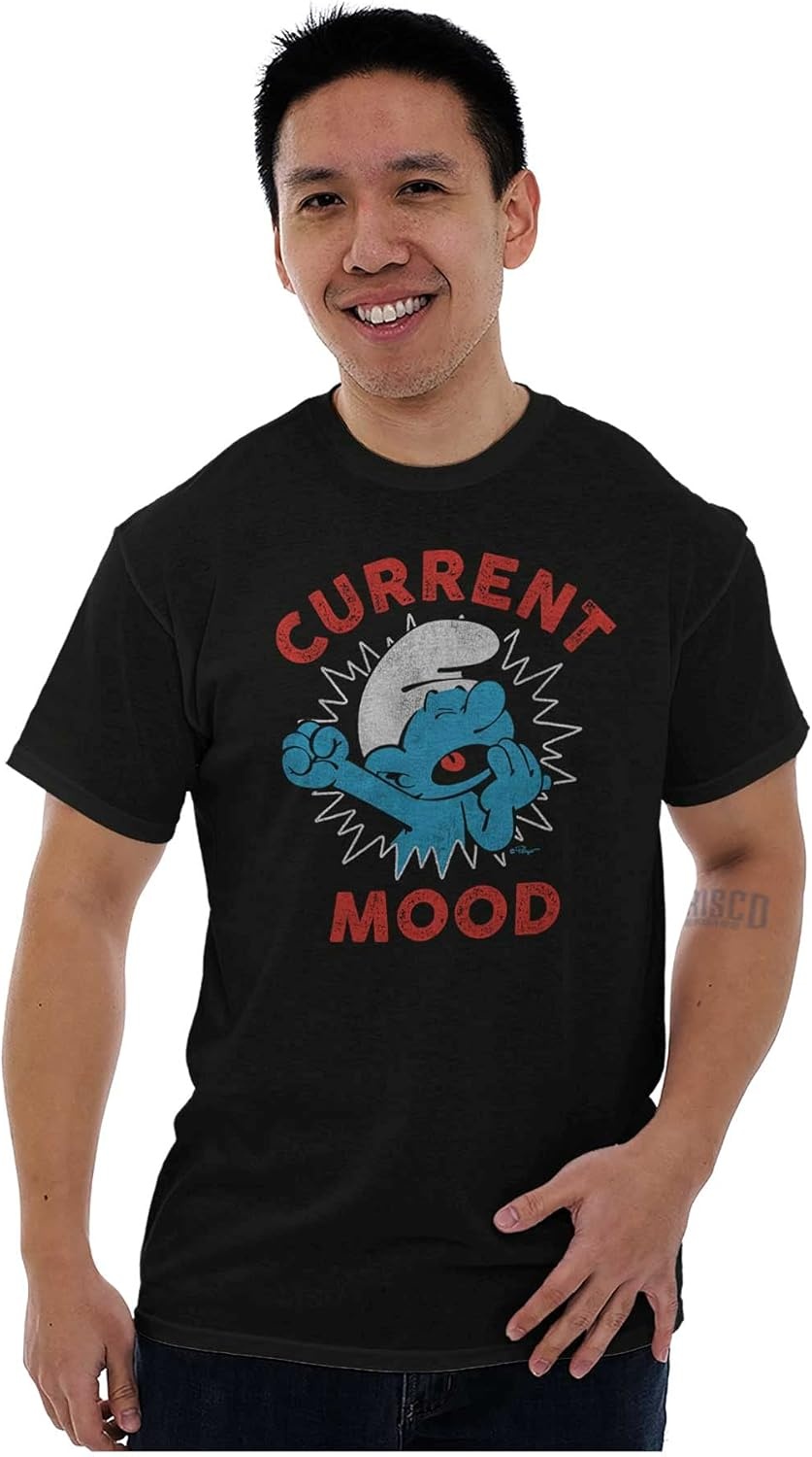 image:imageSleepy Smurf Current Mood Tired Lazy Graphic T Shirt Men or WomenBlack