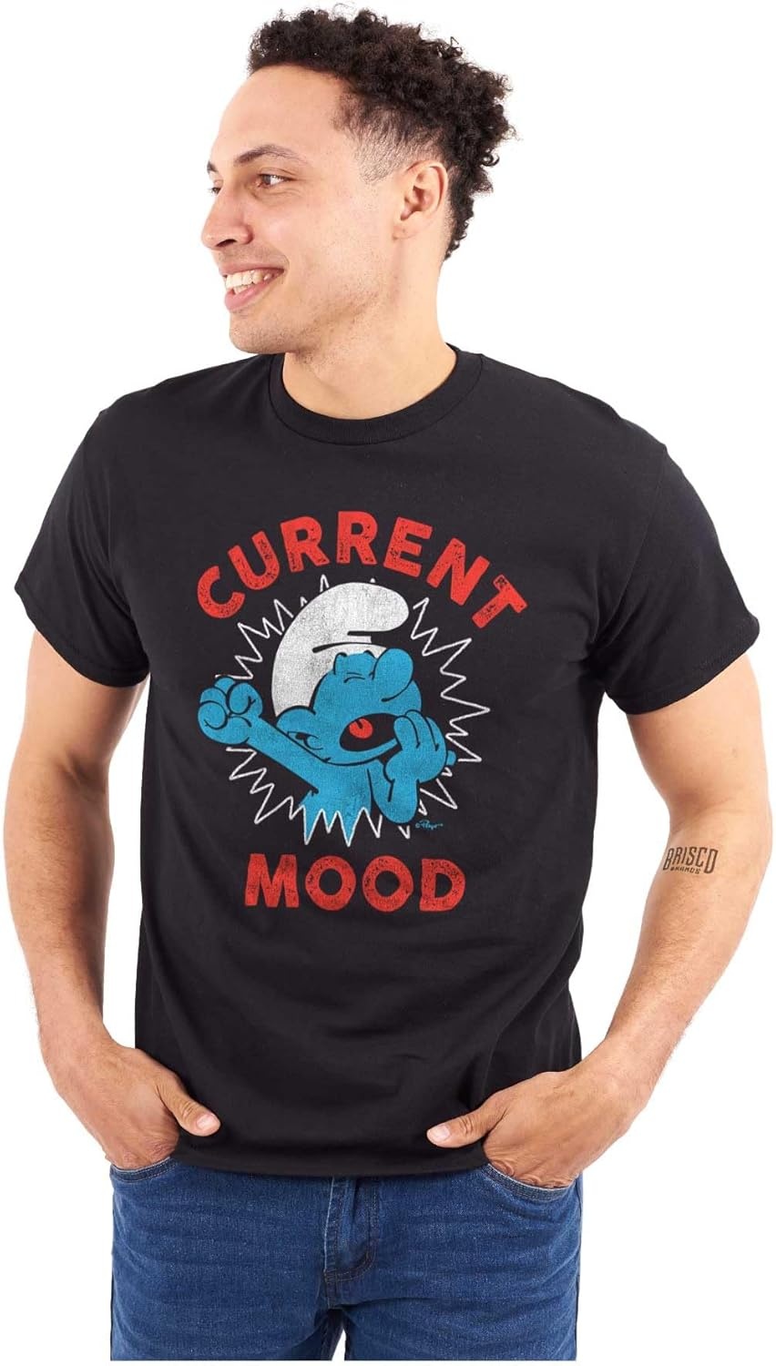 image:imageSleepy Smurf Current Mood Tired Lazy Graphic T Shirt Men or WomenBlack
