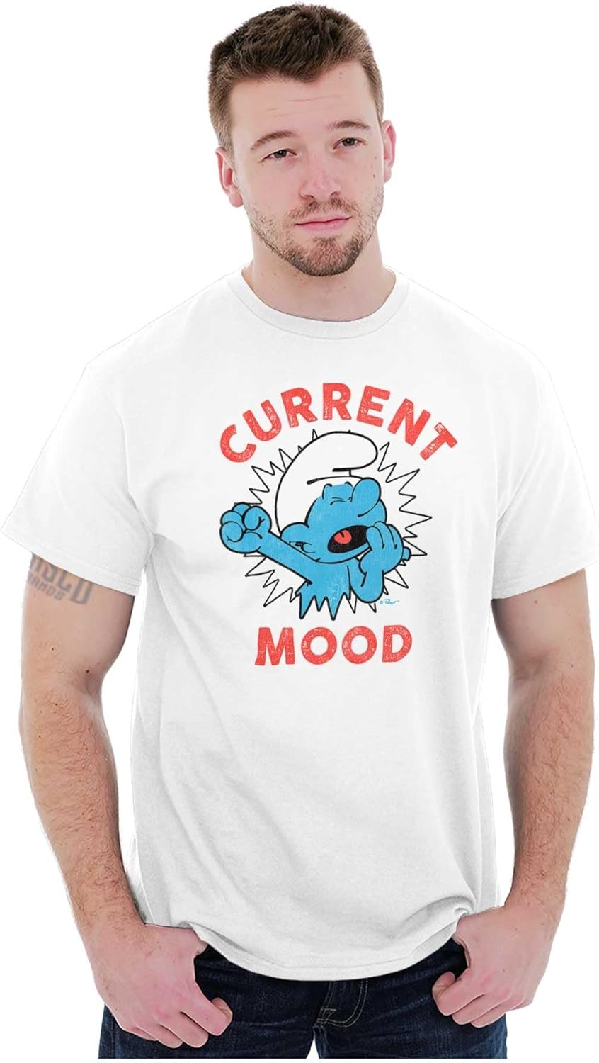 image:imageSleepy Smurf Current Mood Tired Lazy Graphic T Shirt Men or WomenWhite