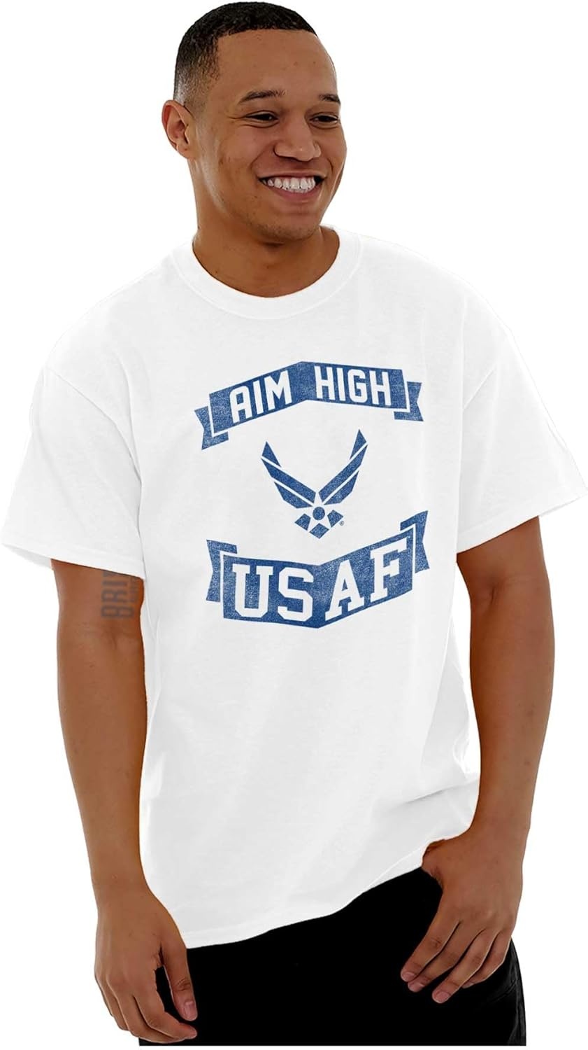 image:imageUS Air Force USAF Wings Aim High Graphic T Shirt Men or WomenWhite