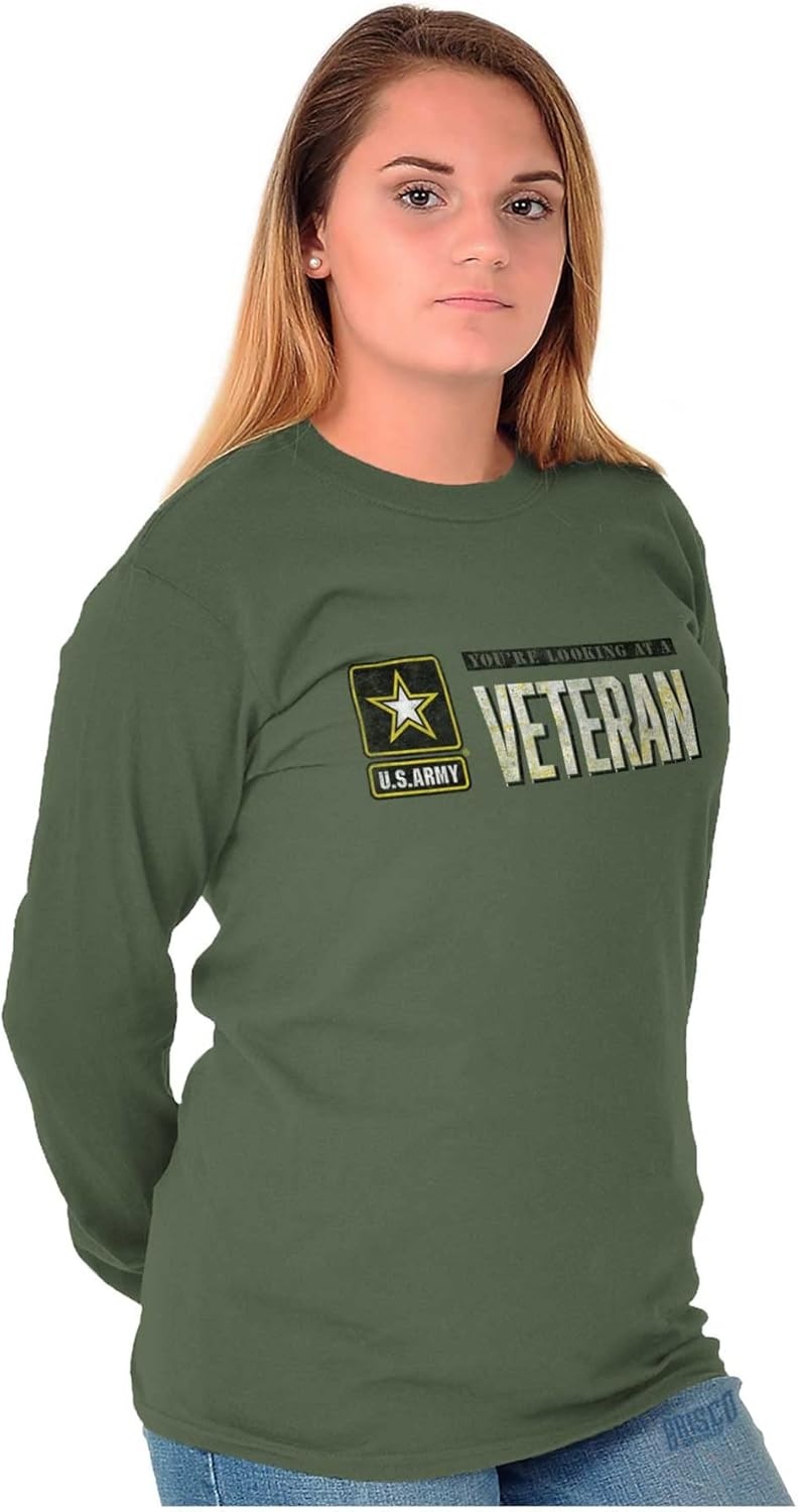 image:imageUS Army Veteran Pride Military United States Long Sleeve Tshirt Men WomenMilitary Green