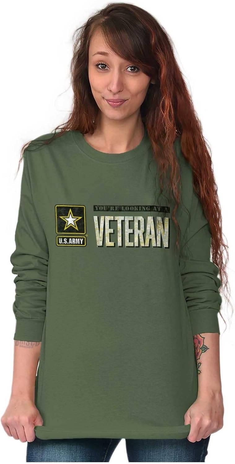 image:imageUS Army Veteran Pride Military United States Long Sleeve Tshirt Men WomenMilitary Green