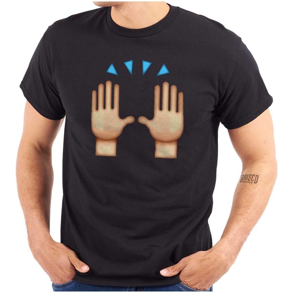 image:image100 Points Perfect Score Text Icon Graphic T Shirt Men or WomenHands Up Emoticon Black