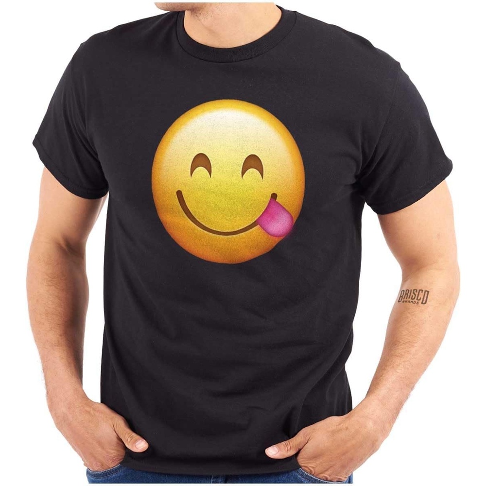 image:image100 Points Perfect Score Text Icon Graphic T Shirt Men or WomenSmiling Tongue Emoticon Black