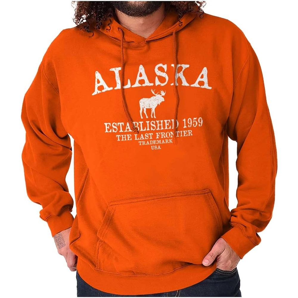 image:imageAlaska Vintage Established Hipster Hoodie Sweatshirt Women MenOrange