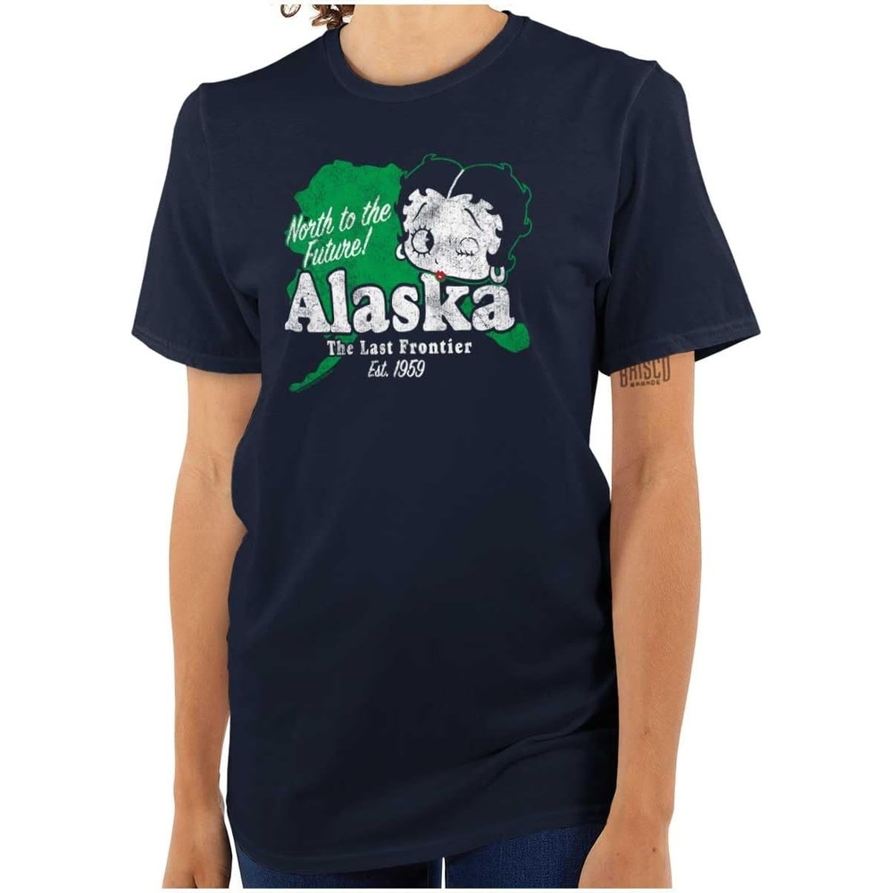 image:imageBetty Boop Cartoon American States Womens Graphic T Shirt TeesAlaska