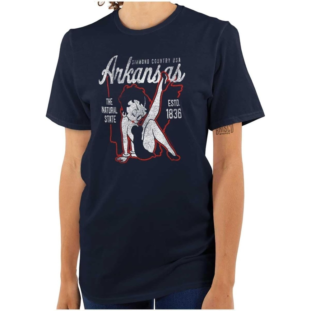 image:imageBetty Boop Cartoon American States Womens Graphic T Shirt TeesArkansas