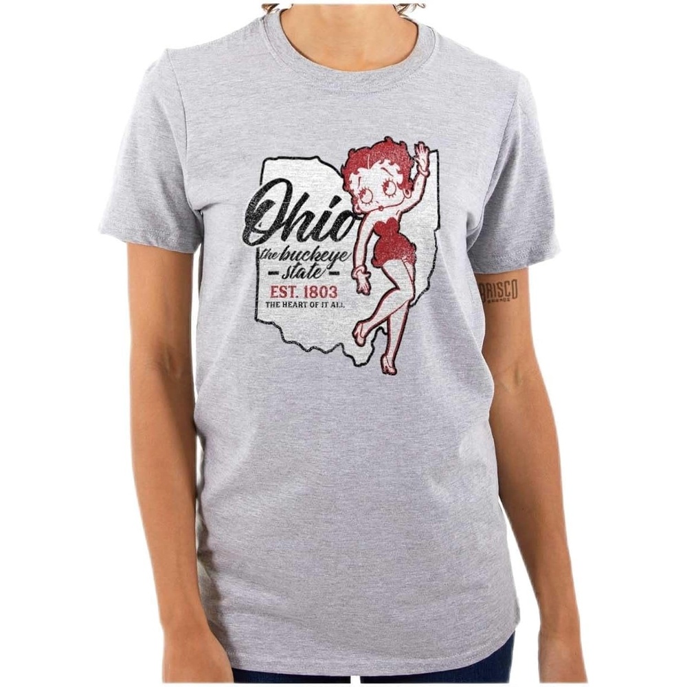image:imageBetty Boop Cartoon American States Womens Graphic T Shirt TeesOhio