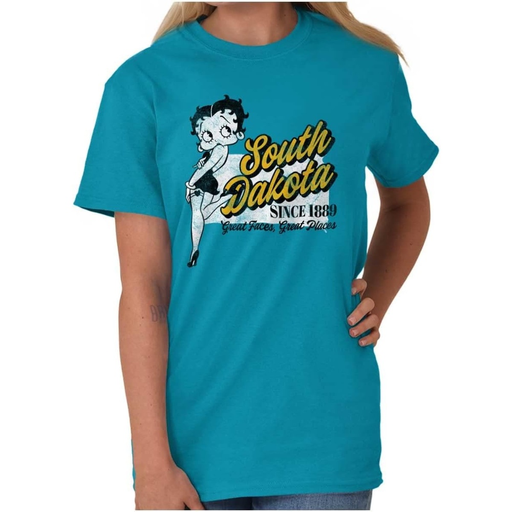 image:imageBetty Boop Cartoon American States Womens Graphic T Shirt TeesSouth Dakota
