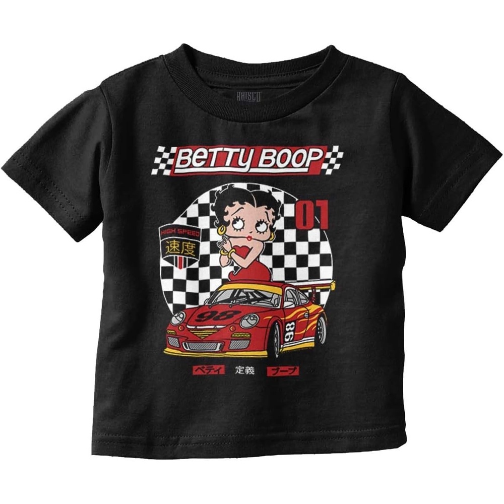 image:imageBetty Boop Kanji Racecar Cartoon Toddler Baby Girl T ShirtBlack