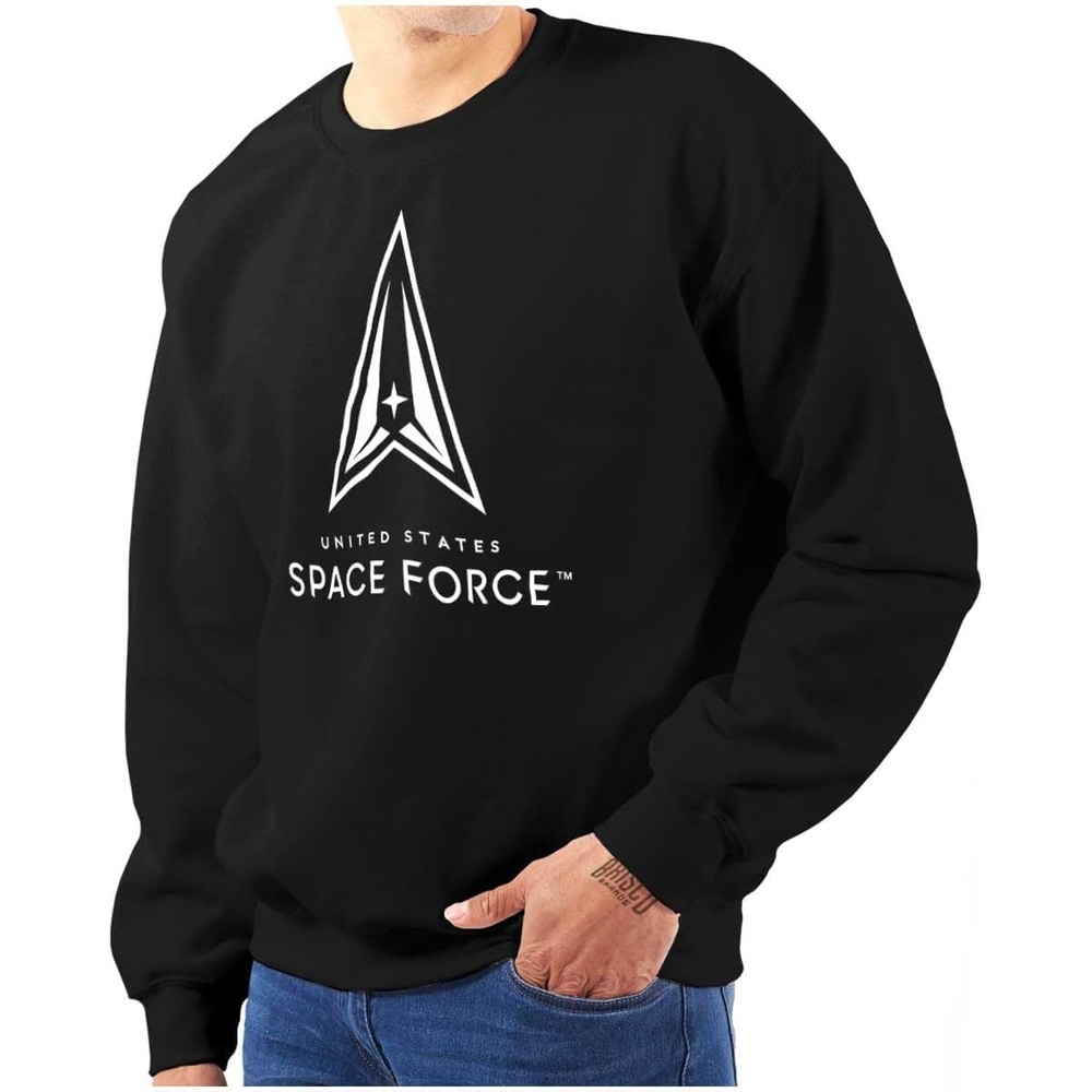 image:imageBrisco Brands Classic US Space Force Military Logo Sweatshirt for Men or WomenBlack