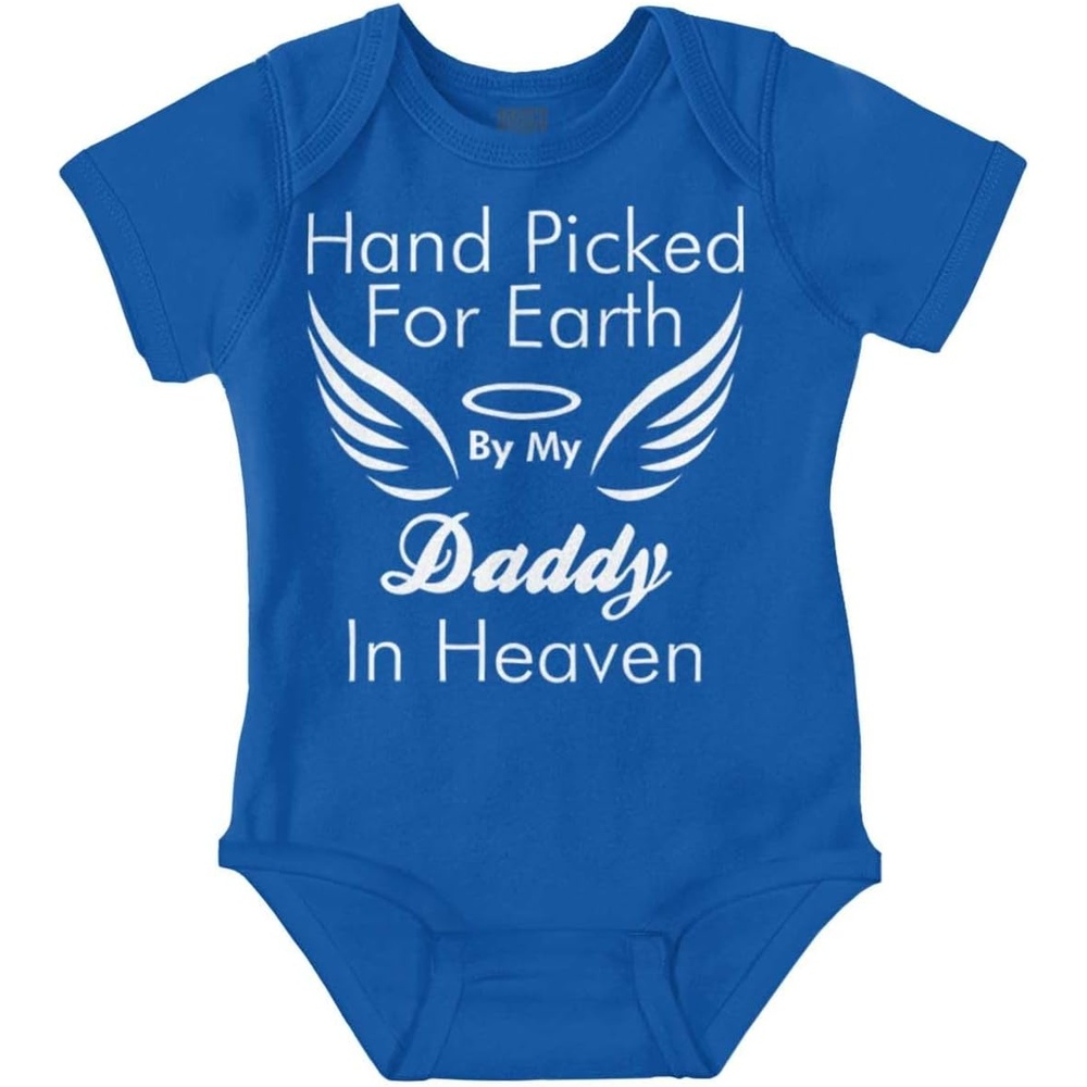 image:imageBrisco Brands Father Hand Picked By Daddy in Heaven Baby Romper Boys or GirlsRoyal
