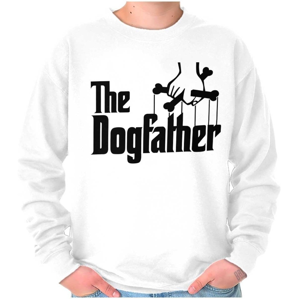 image:imageBrisco Brands Funny Fathers Italian Mafia Puppet Movie Logo Mens Graphic Crewneck SweatshirtWhite