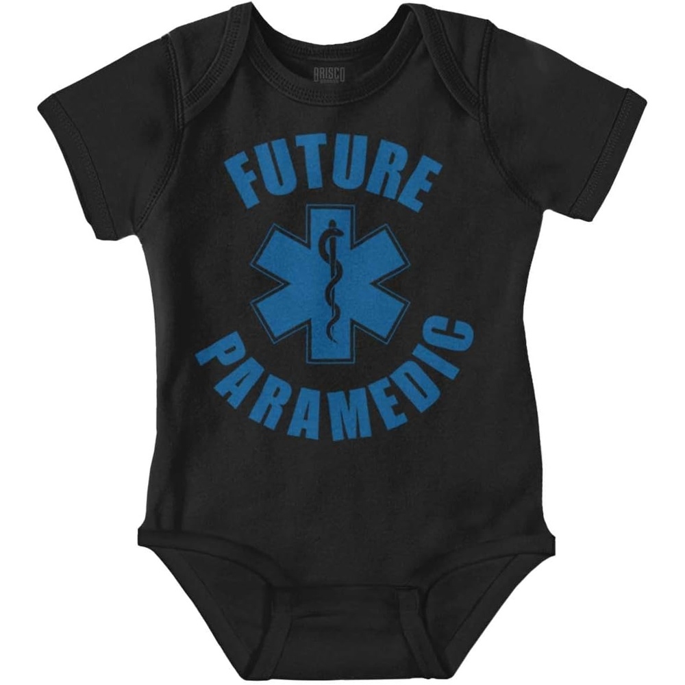 image:imageBrisco Brands Future Paramedic EMT Medic Baby Romper Boys or GirlsBlack