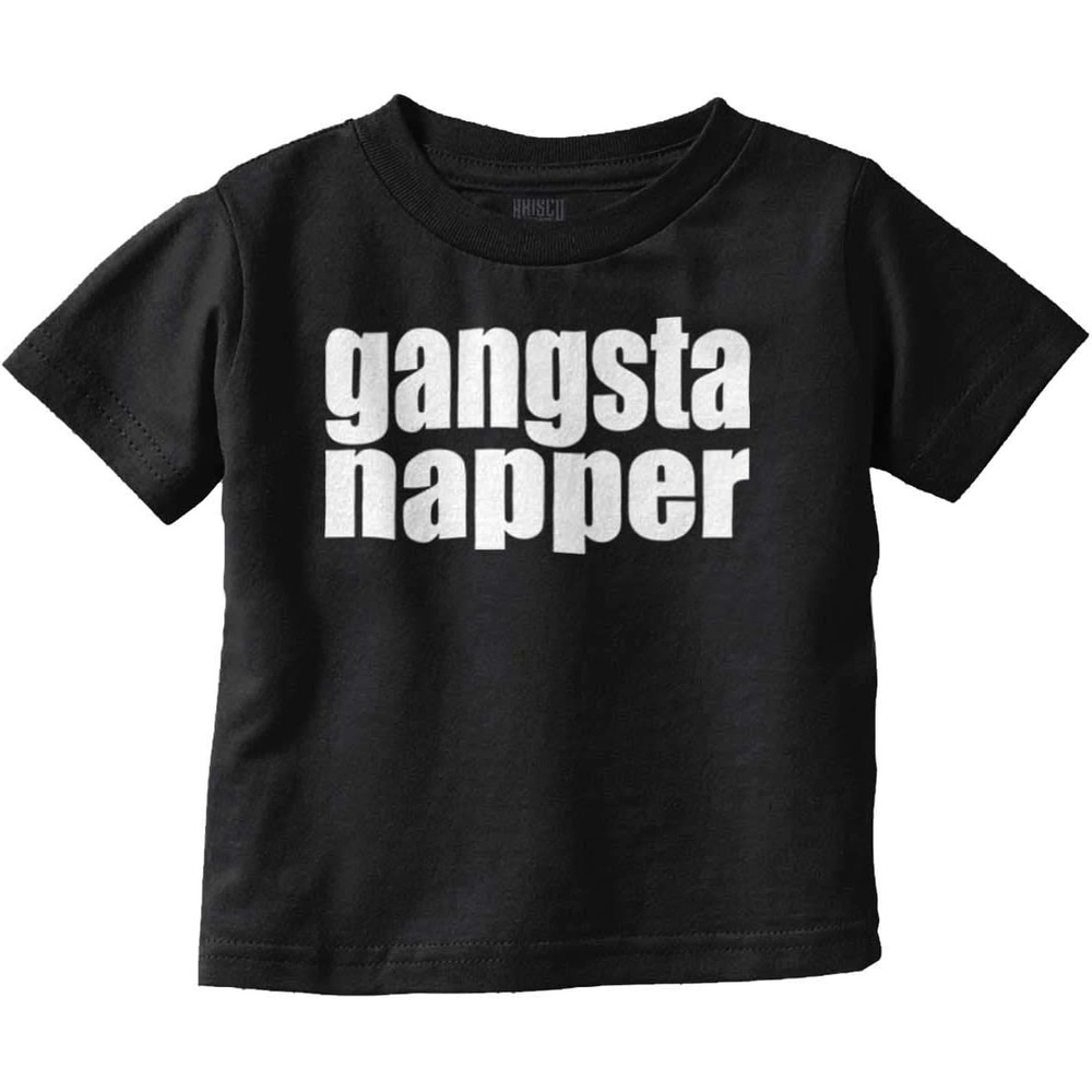 image:imageBrisco Brands Gangsta Napper Rap Hiphop Humor Toddler Boy Girl T ShirtBlack