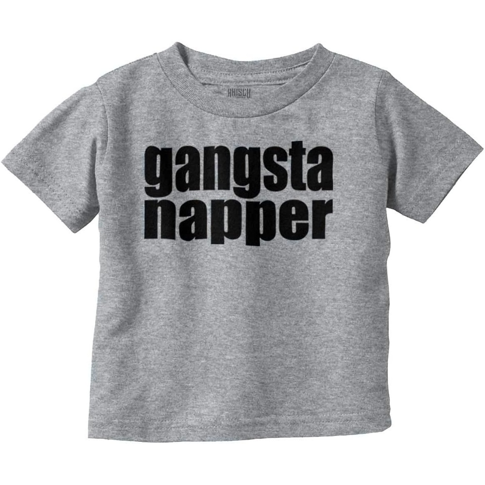 image:imageBrisco Brands Gangsta Napper Rap Hiphop Humor Toddler Boy Girl T ShirtHeather