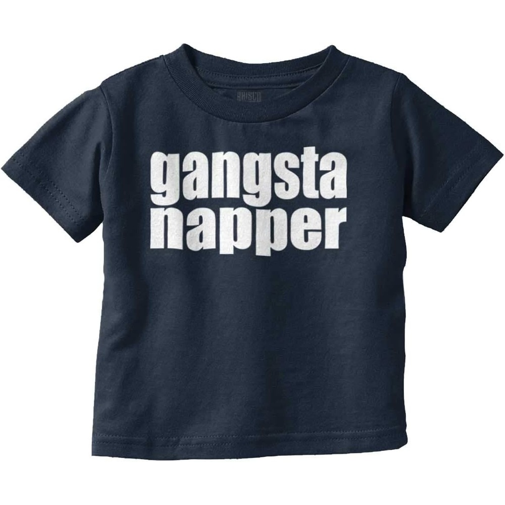 image:imageBrisco Brands Gangsta Napper Rap Hiphop Humor Toddler Boy Girl T ShirtNavy