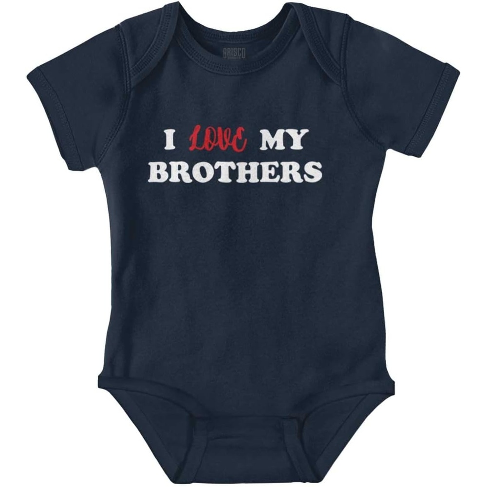 image:imageBrisco Brands I Love My Brothers Cute Siblings Baby Romper Boys or GirlsNavy