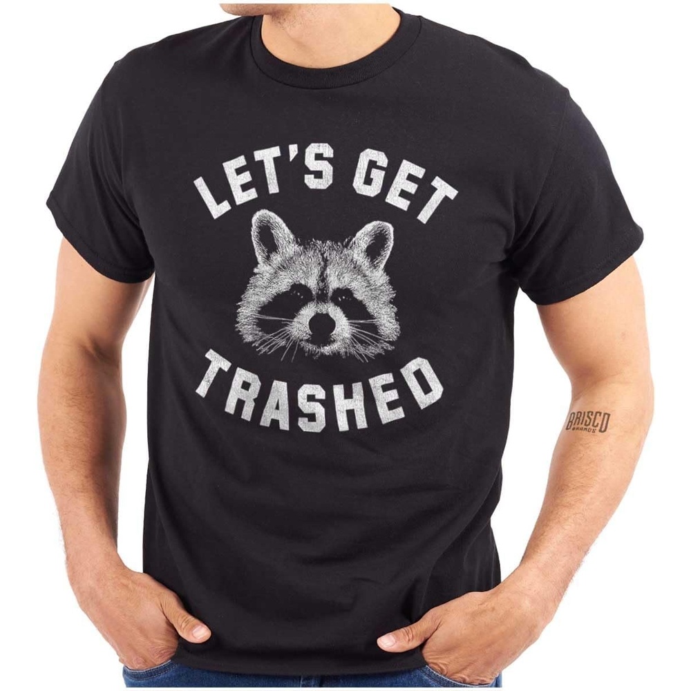 image:imageBrisco Brands Lets Get Trashed Trash Panda Drinking Graphic T Shirt Men or WomenBlack