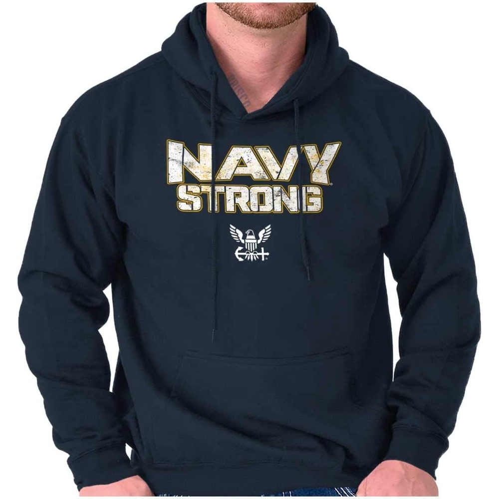 image:imageBrisco Brands Navy Strong United States Military Hoodie Sweatshirt Women MenNavy