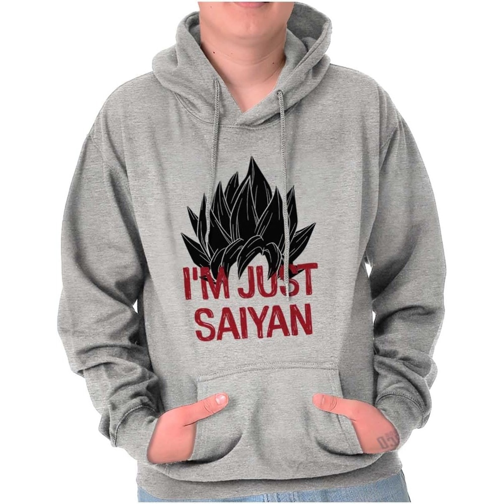 image:imageBrisco Brands Nerdy Im Just Saying Funny Anime Pun Hoodie Sweatshirt Women MenSport Grey