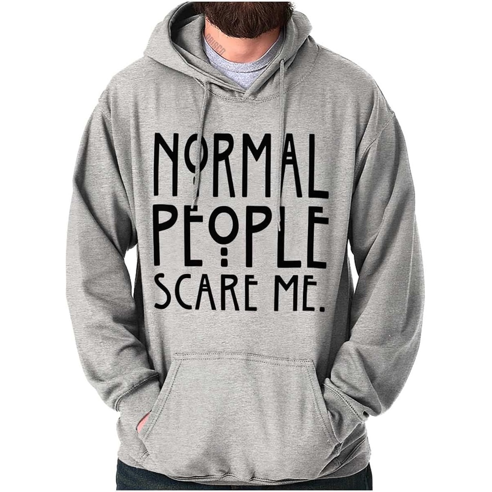 image:imageBrisco Brands Normal People Scare Me Tales Horror Hoodie Sweatshirt Women MenSport Grey