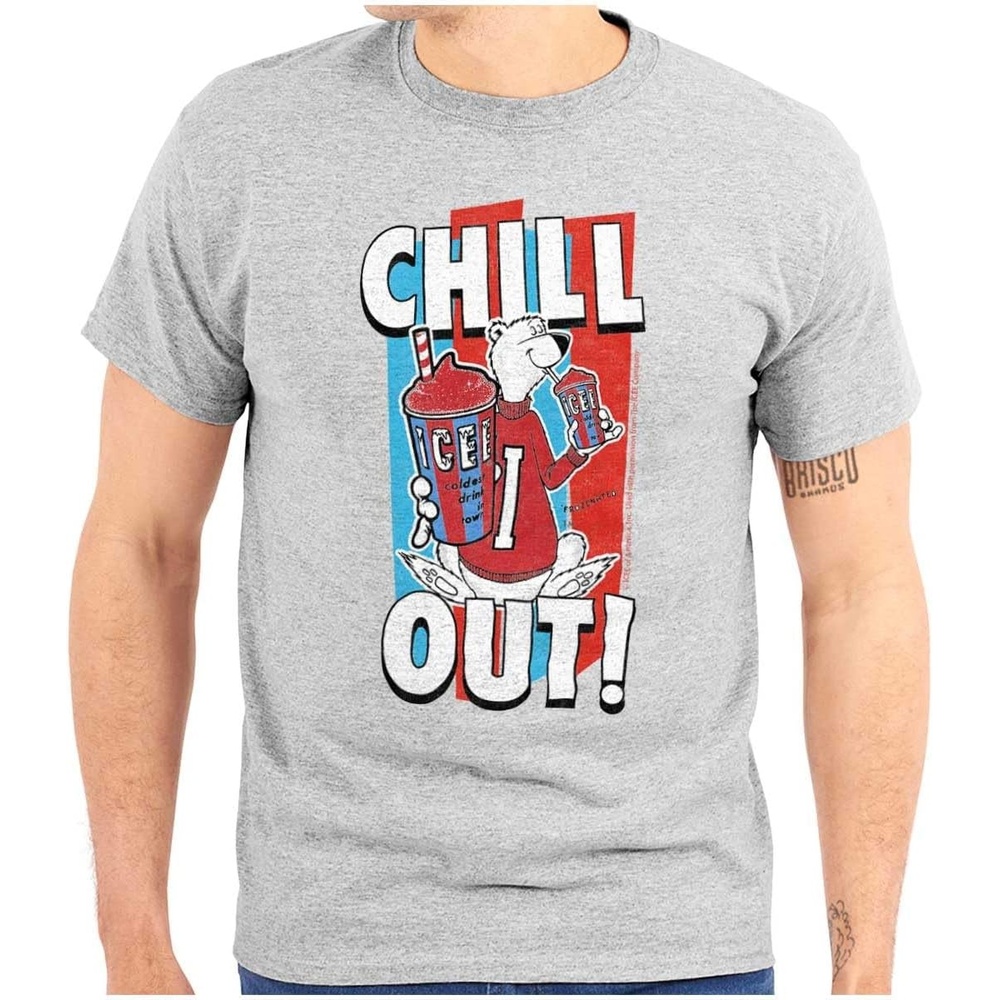 image:imageBrisco Brands Officially ICEE Logo Chill Out Graphic T Shirt Men or WomenSport Grey