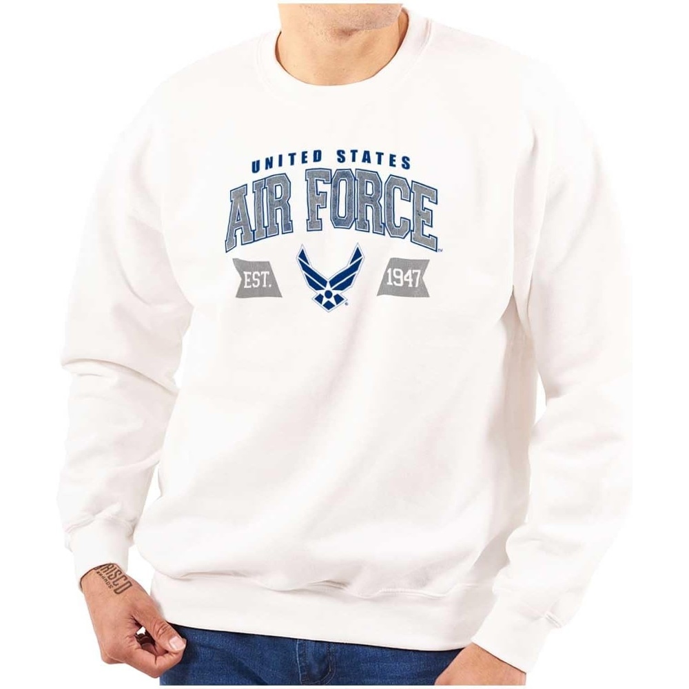 image:imageBrisco Brands US Air Force Wing Emblem Established Sweatshirt for Men or WomenWhite