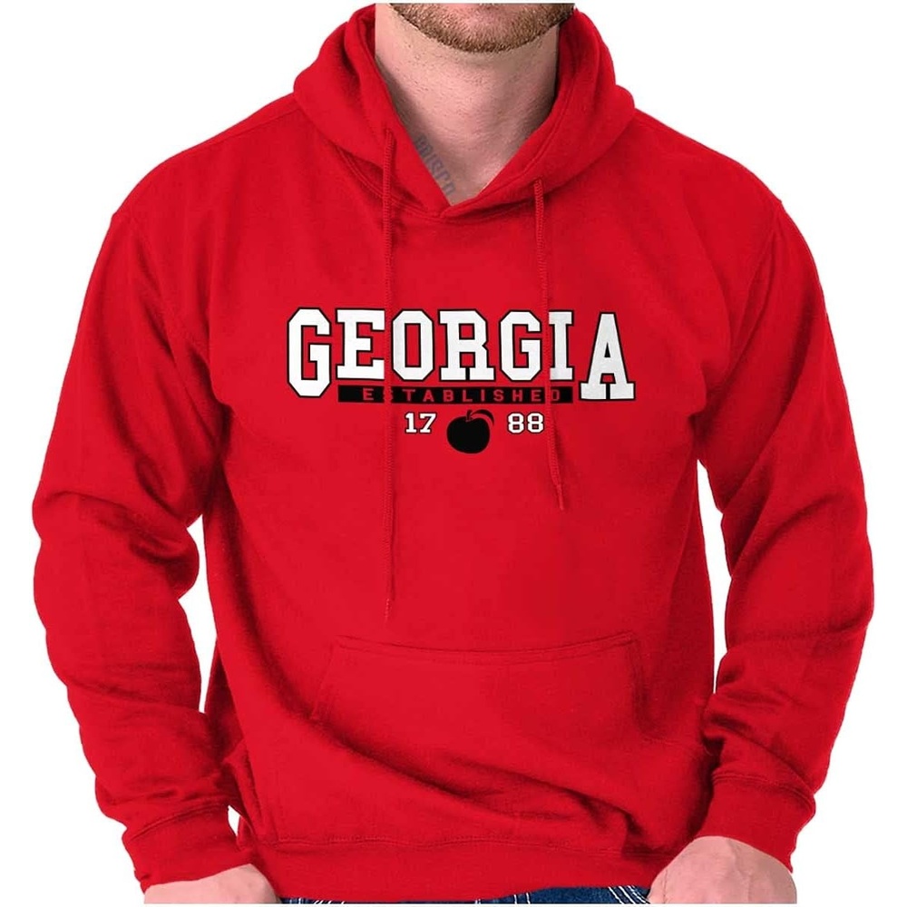 image:imageClassic Teaze Georgia GA Athletic Peach Souvenir Hoodie Sweatshirt Women MenRed