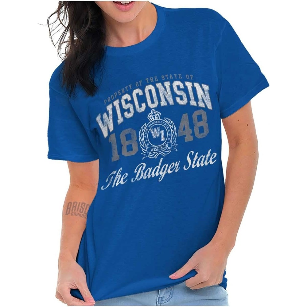 image:imageClassic Teaze Property of Wisconsin Badger State Womens Graphic T Shirt TeesRoyal