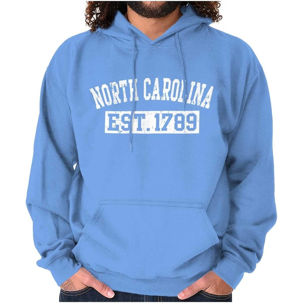 image:imageClassic Teaze Vintage North Carolina Distressed Est Hoodie Sweatshirt Women MenCarolina Blue