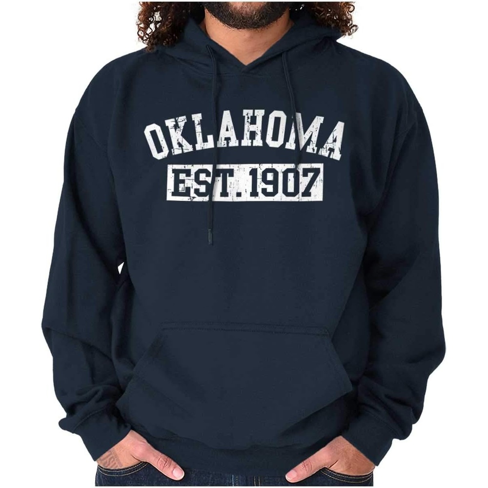 image:imageClassic Teaze Vintage Oklahoma Distressed Athletic Hoodie Sweatshirt Women MenNavy