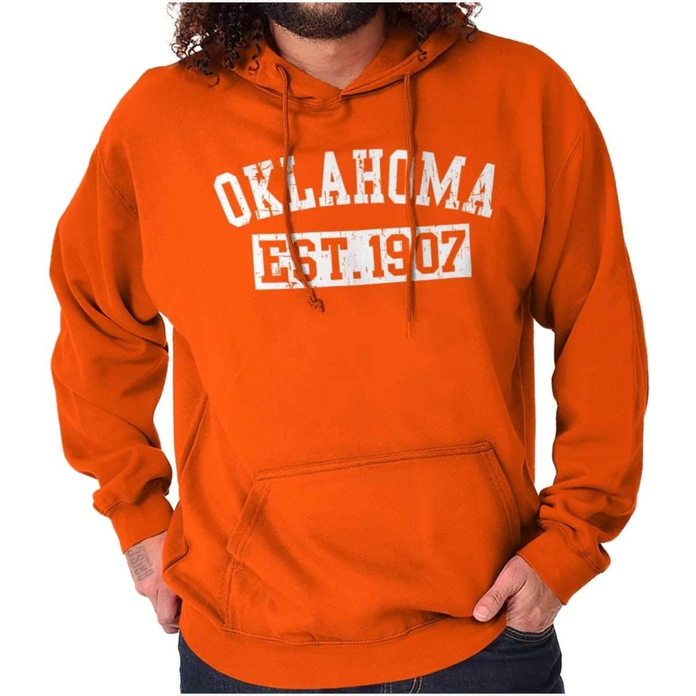 image:imageClassic Teaze Vintage Oklahoma Distressed Athletic Hoodie Sweatshirt Women MenOrange