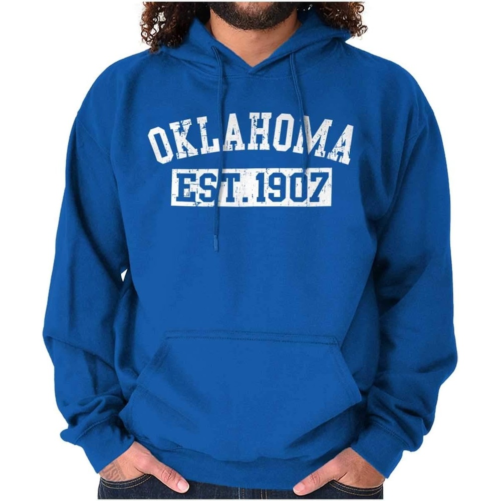 image:imageClassic Teaze Vintage Oklahoma Distressed Athletic Hoodie Sweatshirt Women MenRoyal