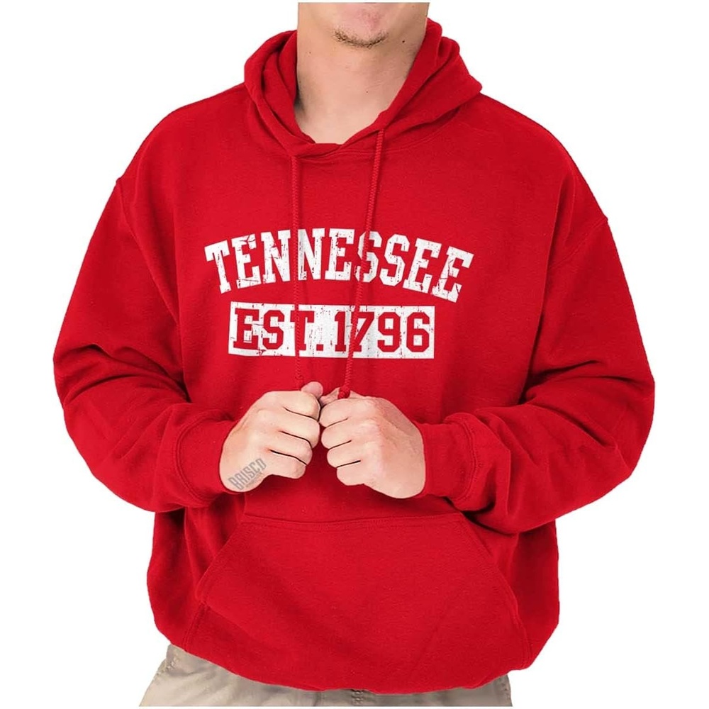 image:imageClassic Teaze Vintage Tennessee Distressed Athletic Hoodie Sweatshirt Women MenRed