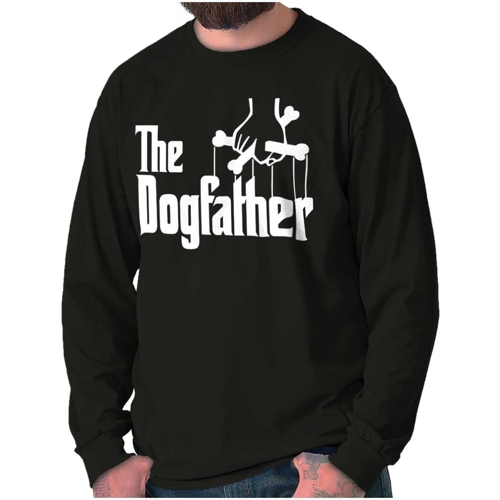 image:imageFunny Fathers Italian Mafia Puppet Movie Logo Mens Long Sleeve Graphic TshirtBlack