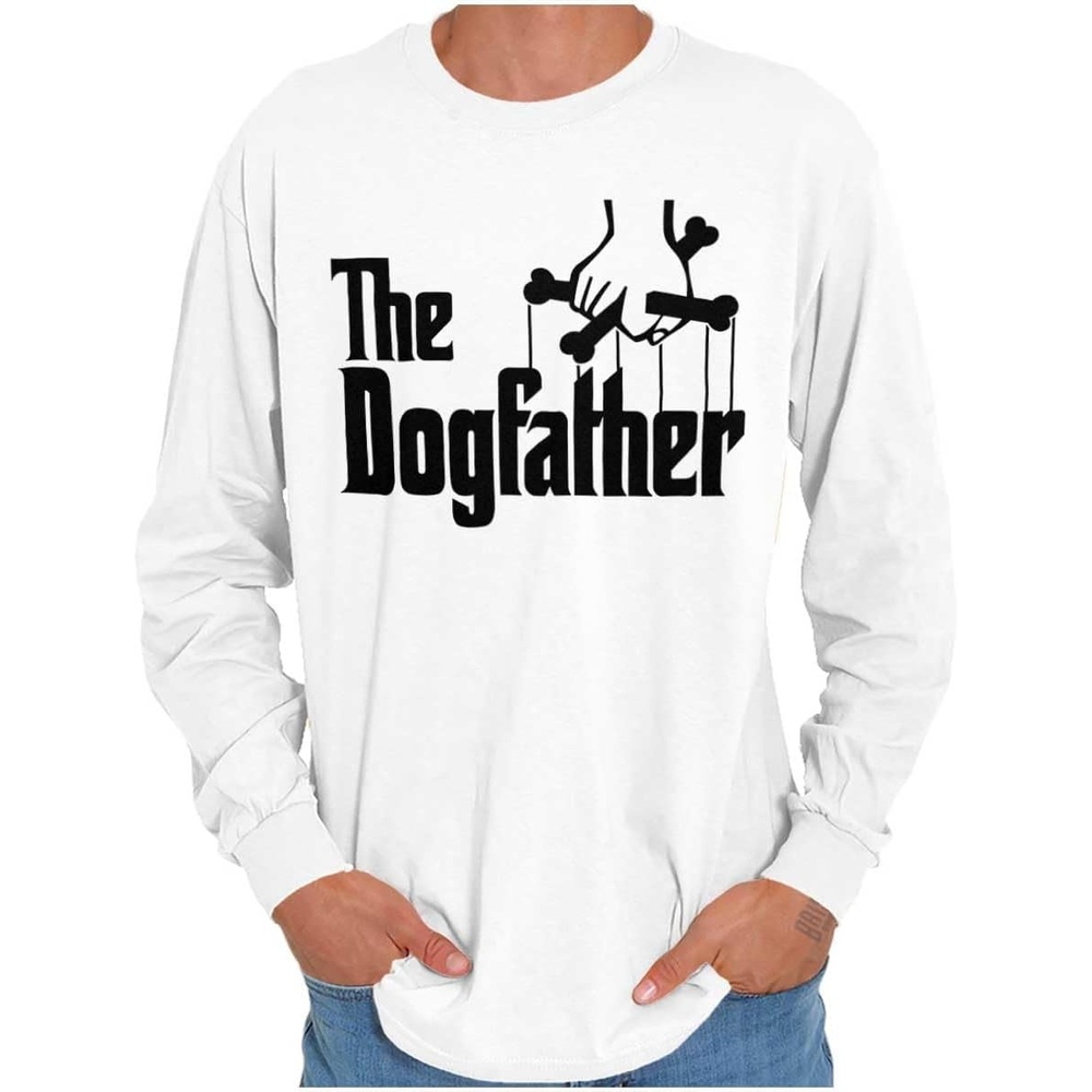 image:imageFunny Fathers Italian Mafia Puppet Movie Logo Mens Long Sleeve Graphic TshirtWhite