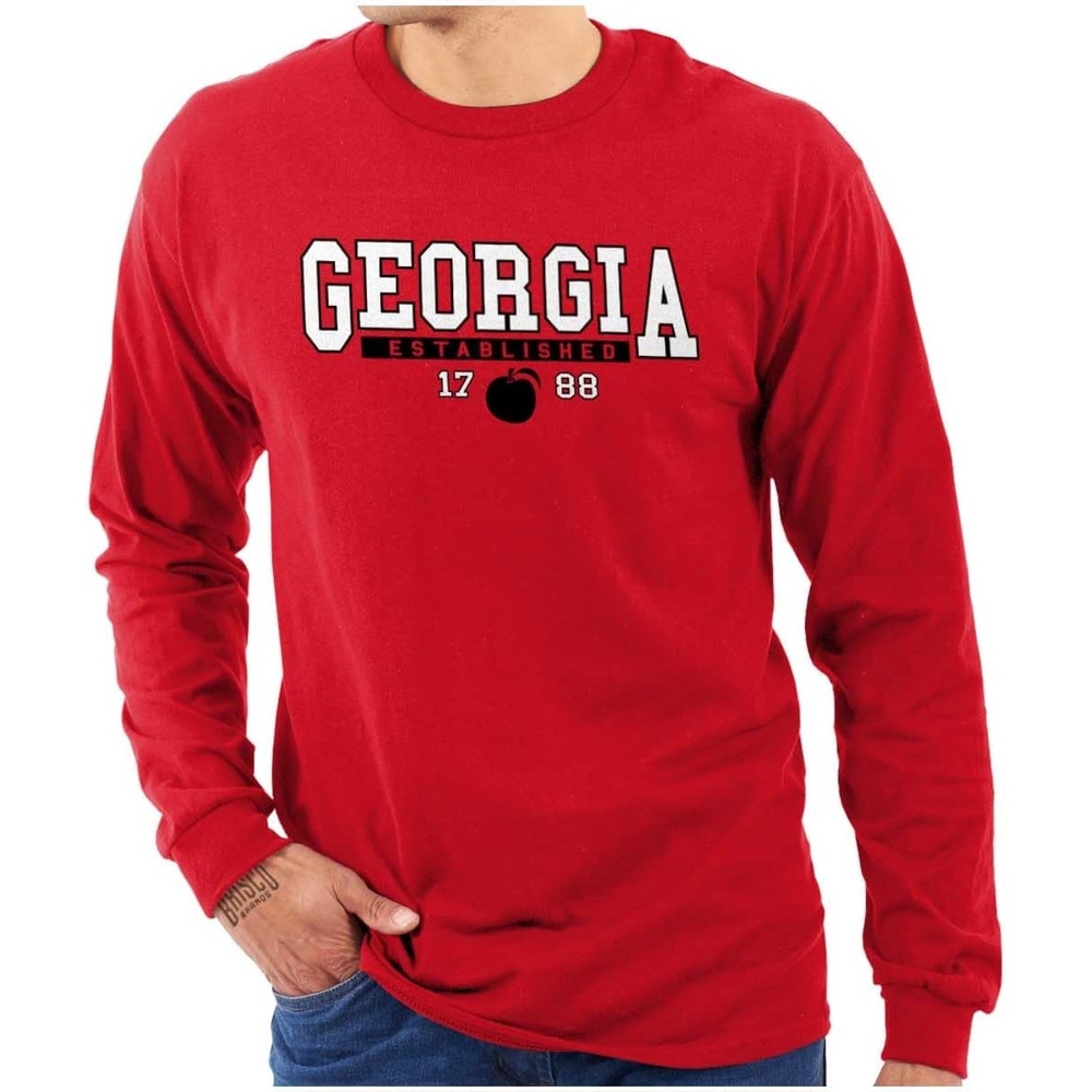 image:imageGeorgia GA Athletic Peach Souvenir Long Sleeve Tshirt Men WomenRed