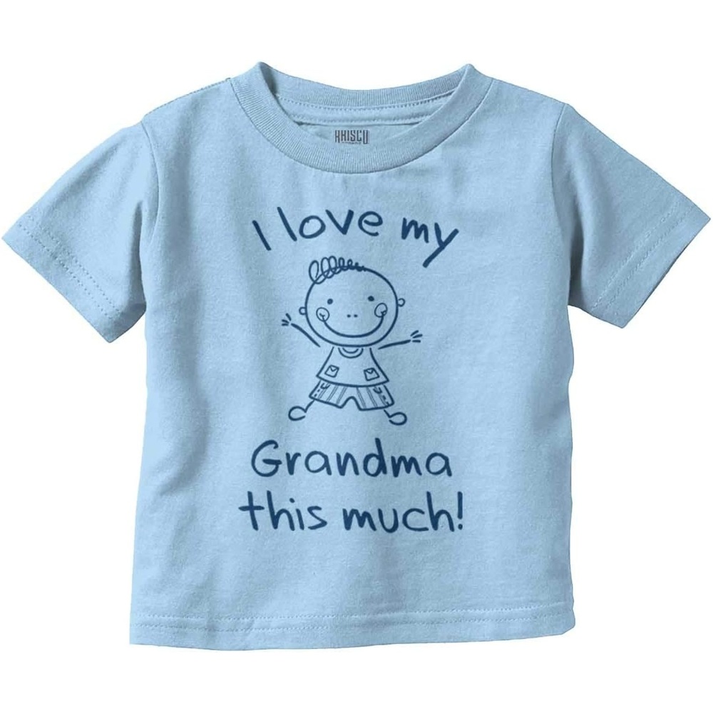 image:imageI Love My Grandma This Much Cute Toddler Boy Girl T ShirtLight Blue