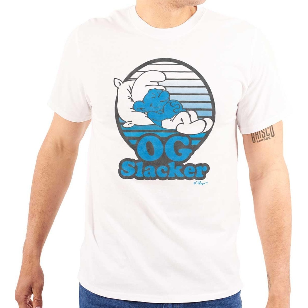 image:imageLazy Smurf OG Slacker Sleepy Naps Graphic T Shirt Men or WomenWhite