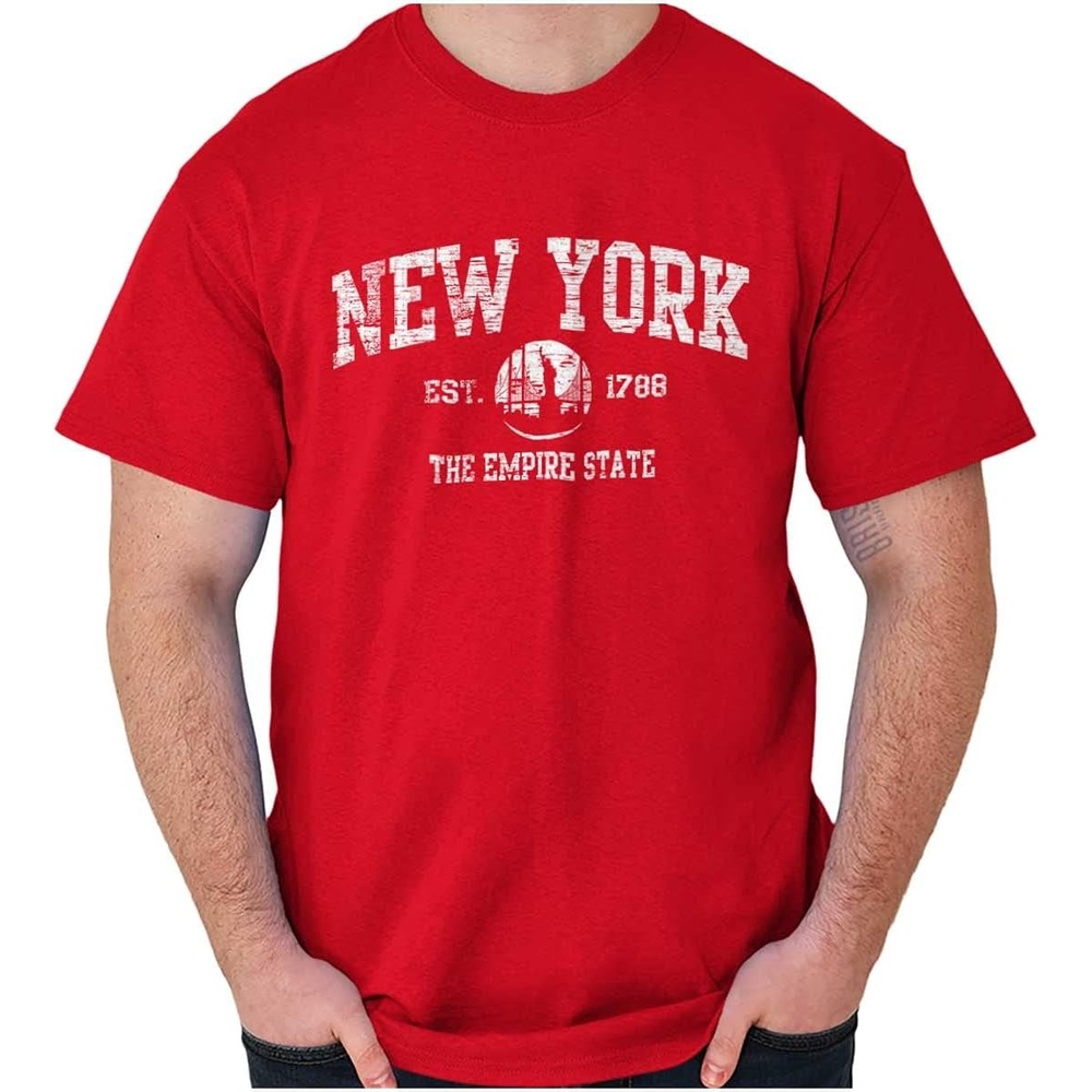 image:imageNew York NYC Empire Statue of Liberty Graphic T Shirt Men or WomenRed