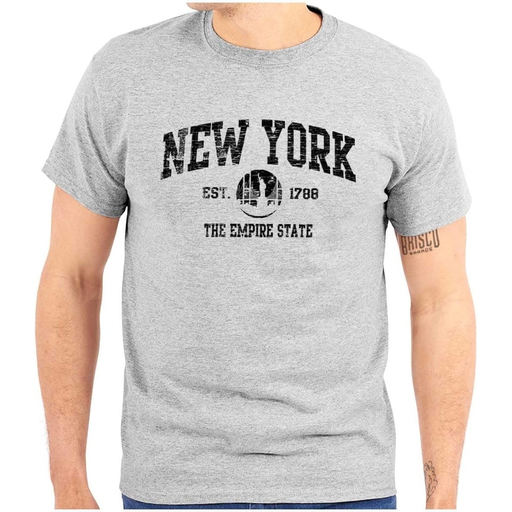 image:imageNew York NYC Empire Statue of Liberty Graphic T Shirt Men or WomenSport Grey