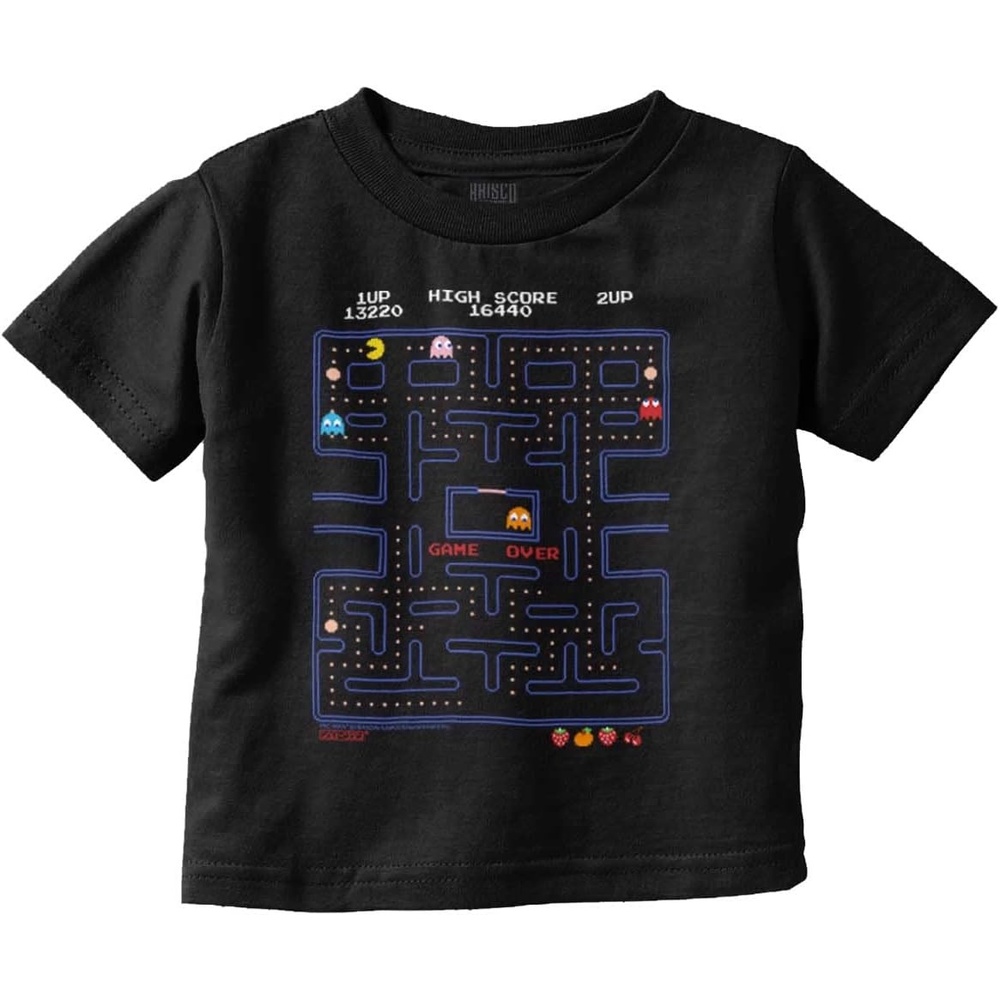 image:imagePacman Game Over Retro Video Gaming Toddler Boy Girl T ShirtBlack