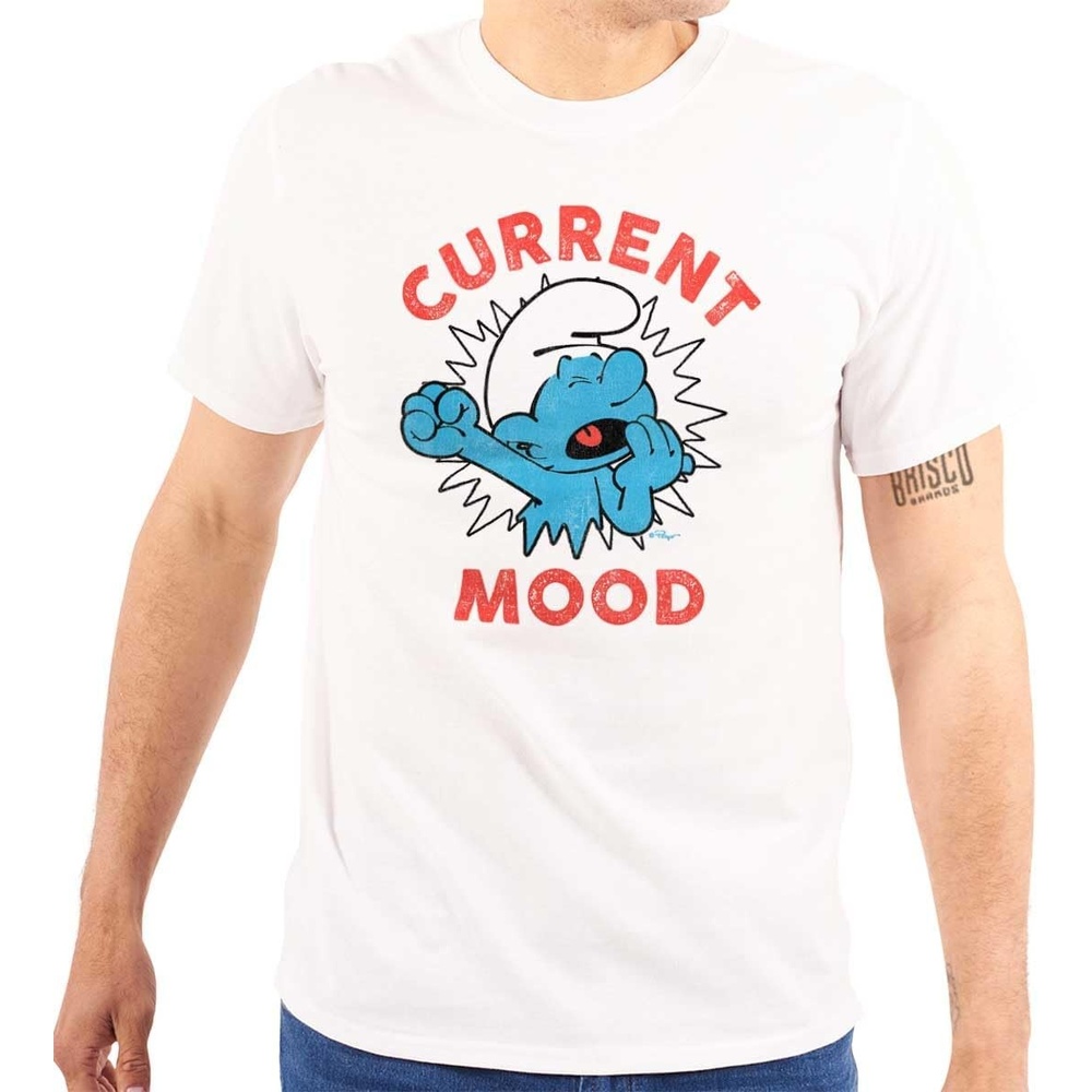 image:imageSleepy Smurf Current Mood Tired Lazy Graphic T Shirt Men or WomenWhite
