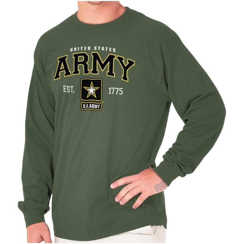 image:imageUS Army Pride United States Military Long Sleeve Tshirt Men WomenMilitary Green