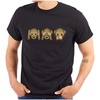 Monkey No Evil Emoticon - Black