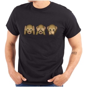 100 Points Perfect Score Text Icon Graphic T Shirt Men or Women(Monkey No Evil Emoticon – Black)