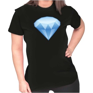 100 Points Perfect Score Text Icon Womens Slim Fit Graphic Tee(Diamond Emoticon – Black)