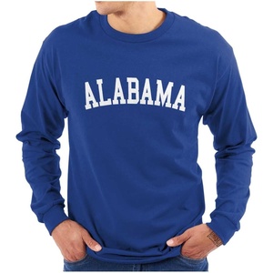 Alabama Simple Traditional Classic Long Sleeve Tshirt Men Women(Royal)