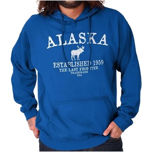 Alaska Vintage Established Hipster Hoodie Sweatshirt Women Men(Royal)